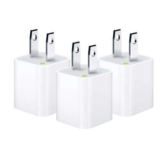 (3 Pack) iPhone Certified OEM USB Wall Charger, 5V Power Adapter Ultra Compact